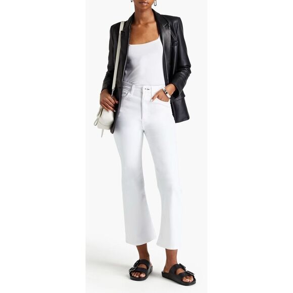 RAG & BONE Casey high-rise kick-flare jeans in White NWT Size 24 - Picture 2 of 10